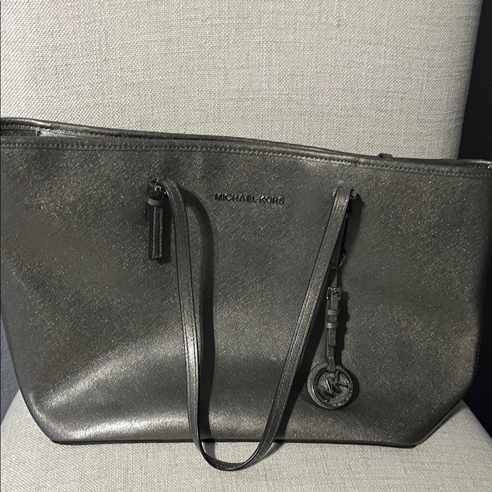 Michael Kors Metallic Gray Tote